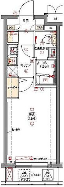 グロウワード東京ノースアリビエ 404｜東京都北区浮間４丁目(賃貸マンション1K・4階・25.28㎡)の写真 その2