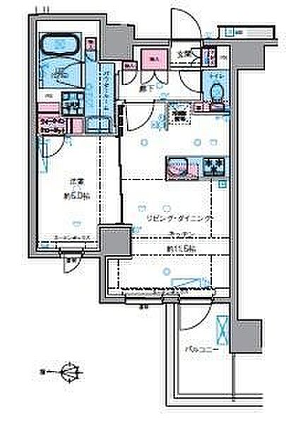 ジェノヴィア四谷三丁目グリーンヴェール 201｜東京都新宿区大京町(賃貸マンション1LDK・2階・42.15㎡)の写真 その2