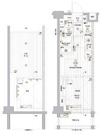 プレミアムキューブ上野毛mo 808｜東京都世田谷区瀬田２丁目(賃貸マンション1DK・8階・25.51㎡)の写真 その2