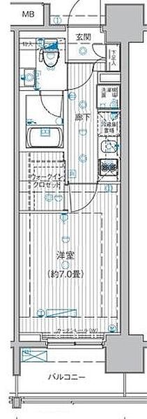 ル・リオン豊洲ウォーターフロント 1105｜東京都江東区東雲１丁目(賃貸マンション1K・11階・24.50㎡)の写真 その2