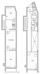 CREATIF南品川 2DKの間取図画像