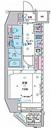 ジェノヴィア麻布十番グリーンヴェール 1Kの間取図画像