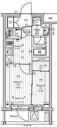 仮称)PREMIUM CUBE世田谷 2Kの間取図画像