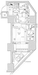 PREMIUMCUBEG渋谷神南 1Kの間取図画像
