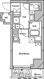 Raffistar横浜阪東橋1 ワンルームの間取図画像