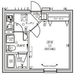 VERXEED STAIR Omori Kita 1DKの間取図画像
