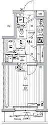 PREMIUMCUBE西大島 1Kの間取図画像