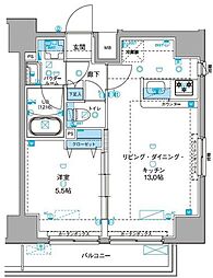 ジェノヴィア浅草3グリーンヴェール 1LDKの間取図画像