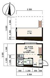 ハーモニーテラス南小岩4 ワンルームの間取図画像