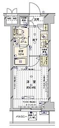 メインステージ押上2 1Kの間取図画像