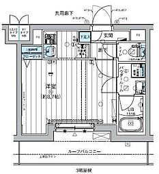 メインステージ板橋蓮根2 ワンルームの間取図画像