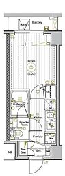 グランヴァンプレミアムイースト川口 1Kの間取図画像