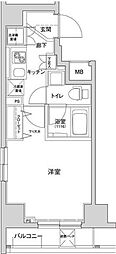 ハーモニーレジデンス上野の杜 1Kの間取図画像