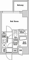 ハーモニーレジデンス西麻布 1Kの間取図画像