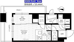 アジールコフレ中野坂上 1DKの間取図画像