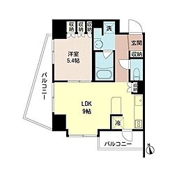 エコロジー大井町レジデンス 1LDKの間取図画像