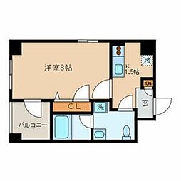 ラ・ファミーユ 1Kの間取図画像