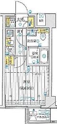 プレール・ドゥーク渋谷幡ヶ谷 1Kの間取図画像