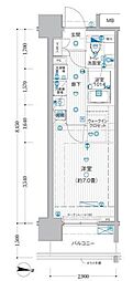 ル・リオン豊洲ウォーターフロント 1Kの間取図画像