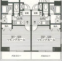 コンフォール深川 1Kの間取図画像