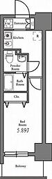 N-stageKumegawa 1Kの間取図画像