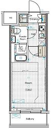 VERXEED阪東橋MAXIV 1Kの間取図画像