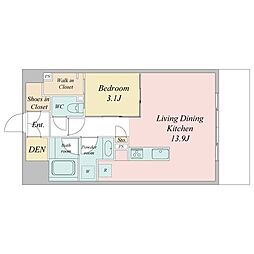 ブランシエスタ糀谷 1LDKの間取図画像