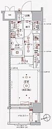 レアライズ浅草3 1Kの間取図画像