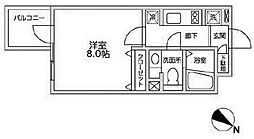 レジディア西新宿2 1LDKの間取図画像