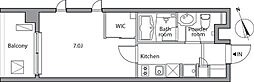 レジディア祐天寺 1Kの間取図画像