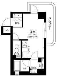 リヴェール池袋 ワンルームの間取図画像