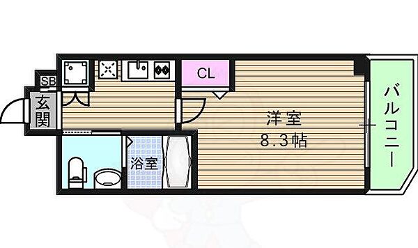 大阪府大阪市東成区玉津１丁目(賃貸マンション1K・2階・24.44㎡)の写真 その2