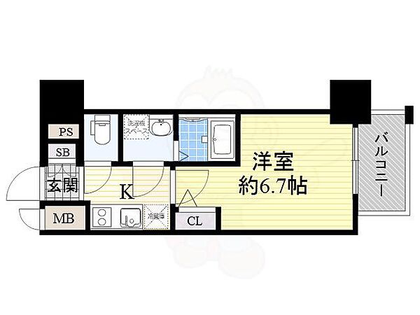 大阪府大阪市天王寺区味原町(賃貸マンション1K・15階・22.42㎡)の写真 その2