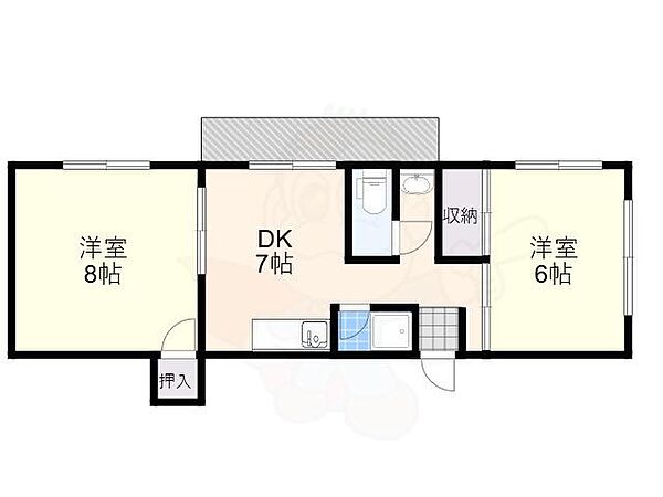 大阪府東大阪市長栄寺(賃貸マンション2DK・3階・46.00㎡)の写真 その2