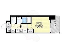 Osaka Metro今里筋線 今里駅 徒歩7分の賃貸マンション 7階1Kの間取り