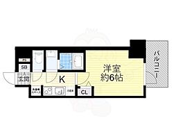 プレサンス天王寺　勝山 10階1Kの間取り