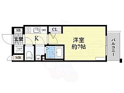 エスリード大阪上本町グリーズ 1Kの間取図画像