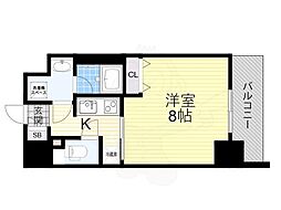 Osaka Metro今里筋線 今里駅 徒歩5分の賃貸マンション 9階1Kの間取り