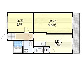 大阪府東大阪市足代２丁目（賃貸マンション2LDK・5階・53.00㎡） その2