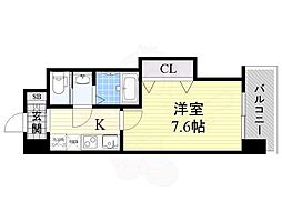 近鉄大阪線 布施駅 徒歩6分の賃貸マンション 11階1Kの間取り