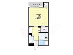 コーポエビス 2階1Kの間取り