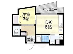 JR大阪環状線 桃谷駅 徒歩5分の賃貸マンション 4階1DKの間取り