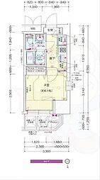 プレサンス松屋町グレース 1Kの間取図画像