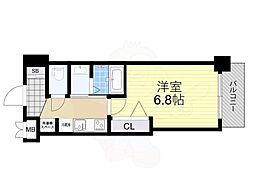 Osaka Metro今里筋線 緑橋駅 徒歩13分の賃貸マンション 6階1Kの間取り
