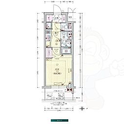 Osaka Metro谷町線 天満橋駅 徒歩5分の賃貸マンション 4階1Kの間取り