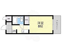 セレニティーグリーン 1Kの間取図画像