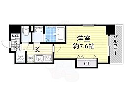 Luxe玉造2 2階1Kの間取り