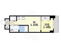 クローバー・グランデ今里 1DKの間取図画像