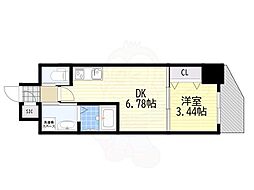 クローバー・グランデ今里 1LDKの間取図画像