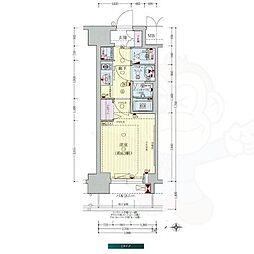 プレサンス大手前ピリオド 1Kの間取図画像